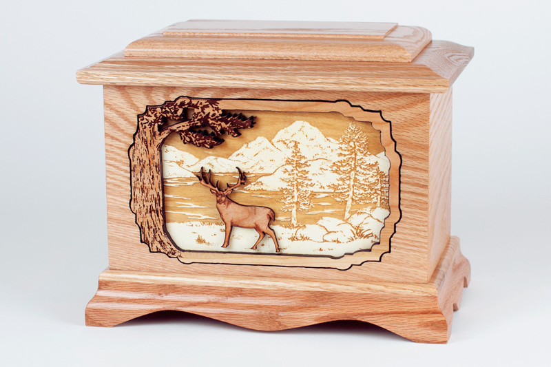 Hunting Urn with Whitetail or Mule Deer Inlay » Urns Online