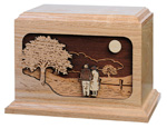 Together Again Companion Urn in Oak Wood Wood Double Urns for Two