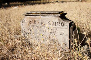 wood grave marker