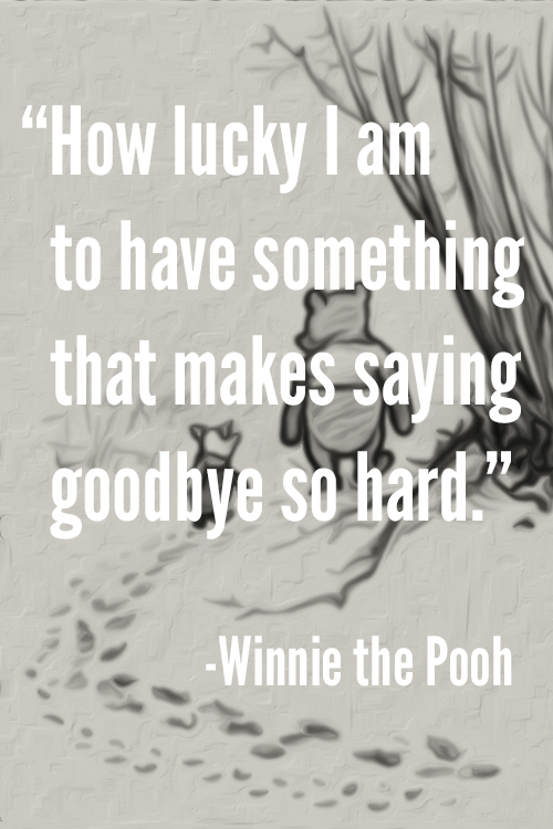 Winnie the Pooh on saying goodbye