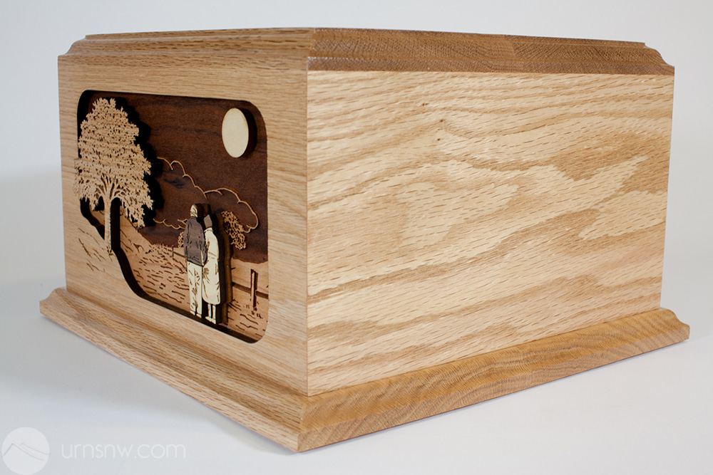 Together Again Wood Art Companion Urn for Two