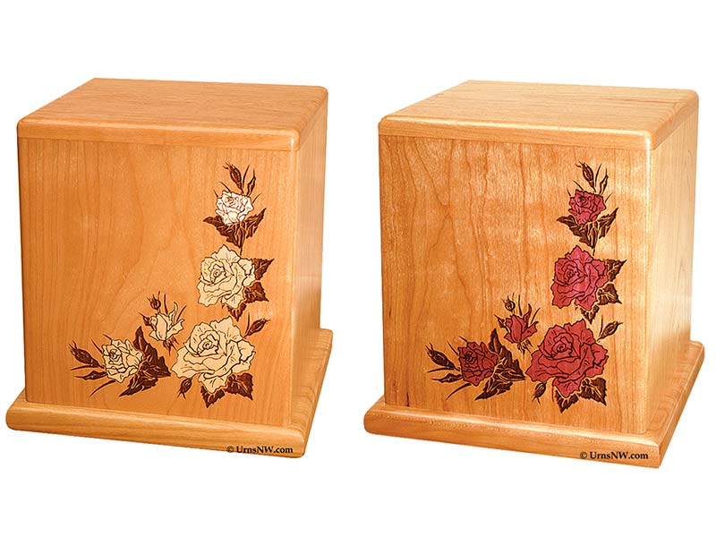 Rose Inlay Cremation Urns