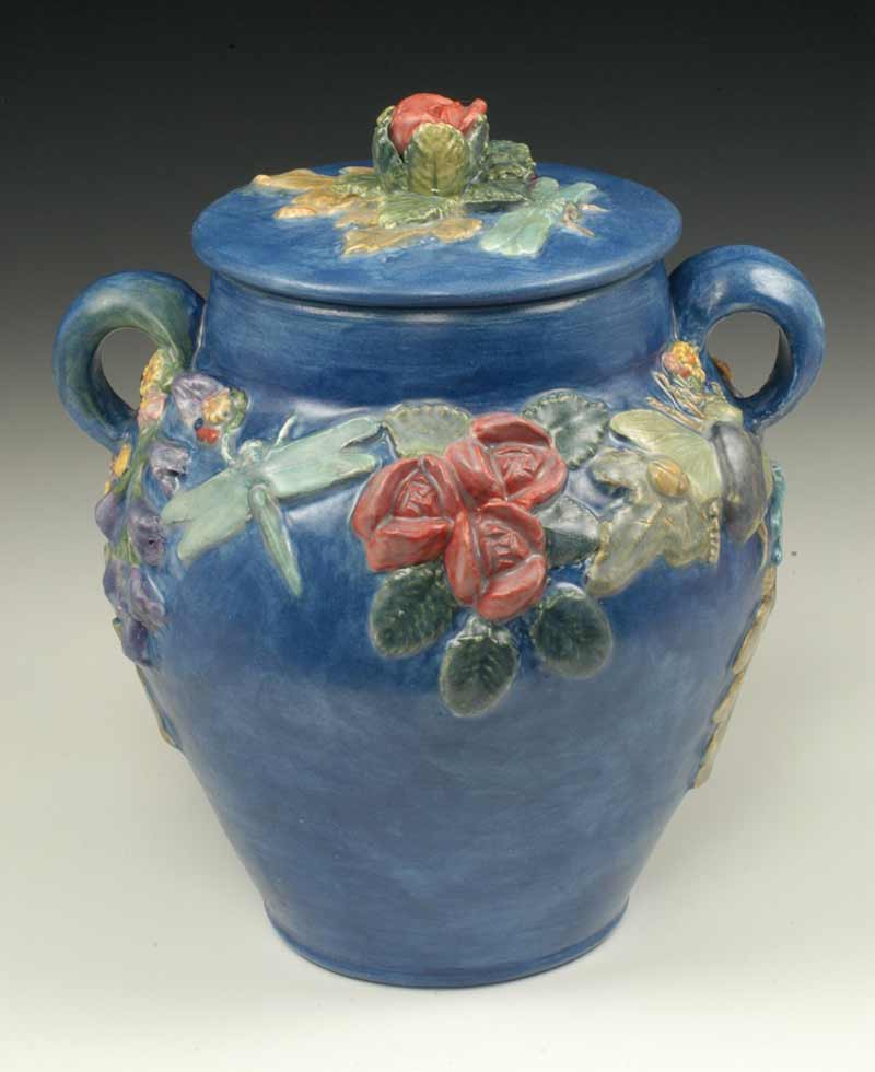 Garden Theme Ceramic Cremation Urn with Flowers