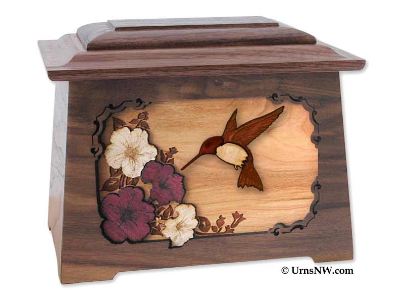 Hummingbird Flower Cremation Urn