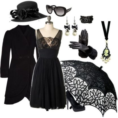 vintage funeral dress