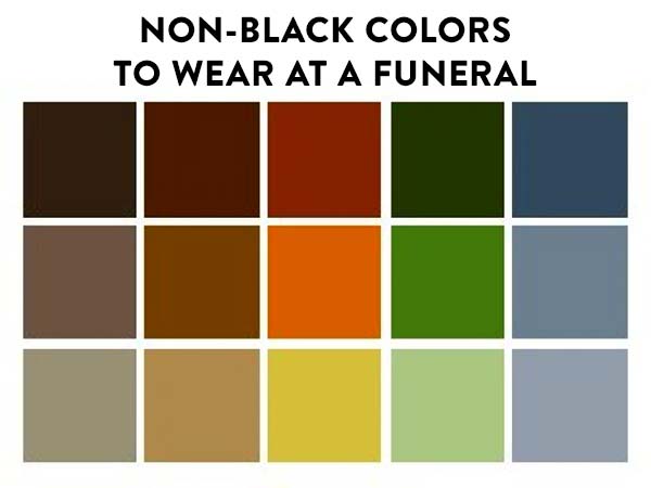 What to wear to a funeral that is not black