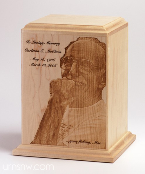 How to get a photo engraved onto a cremation urn