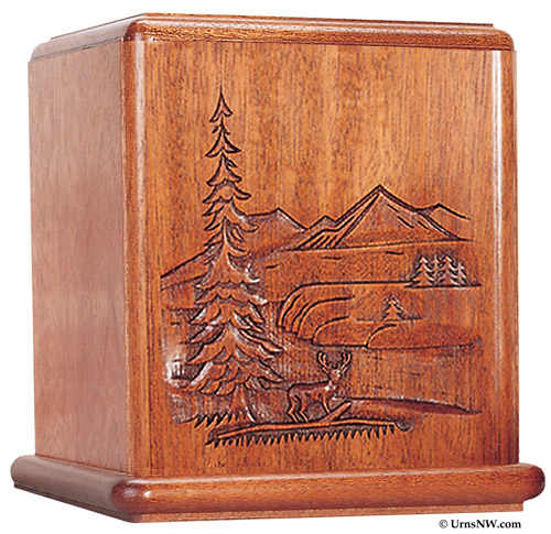 Mahogany Wood Cremation Urn