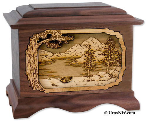 Ambassador Urn with Rustic Mountain Scene