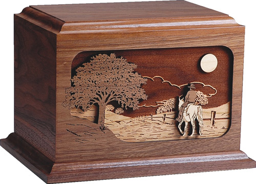 Walnut Wood Funeral Urn