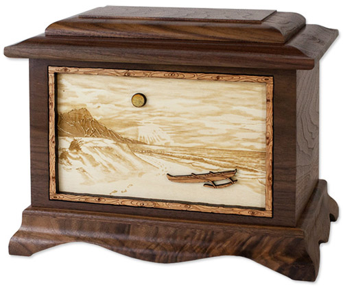 Hawaiian Beach Inlay Art Urn