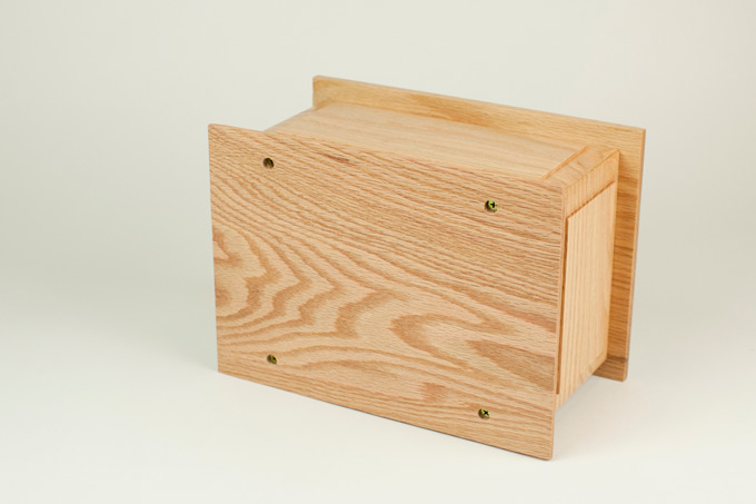 Beautiful oak wood funeral urn