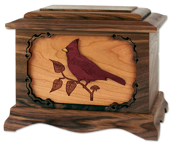 Wood urn inlay