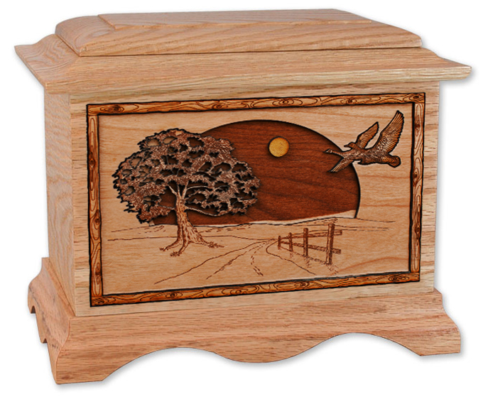 Road Home Cremation Urn in Oak