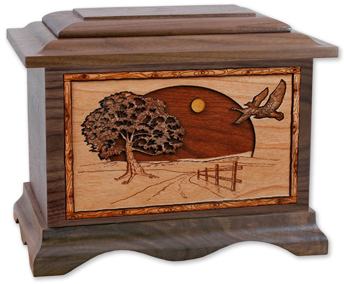 Road Home Cremation Urn in Walnut