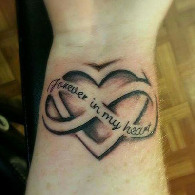 Eternity heart memorial tattoo