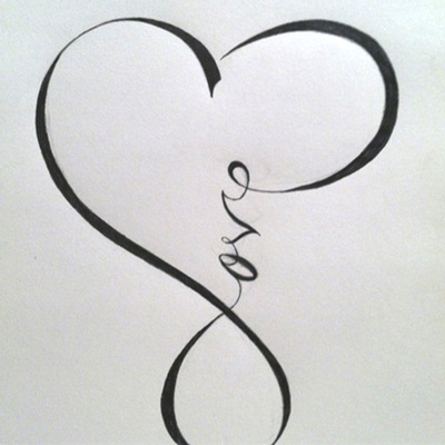 Infinity Heart Shaped Tattoo