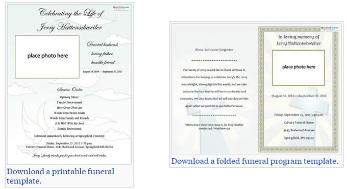 Our Favorite Actually Free Funeral Program Templates Urns Online
