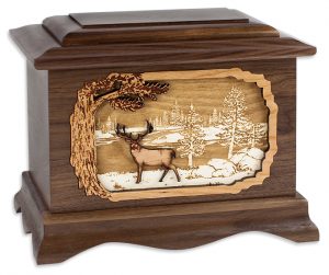 Wooden memorial urn for Michigan