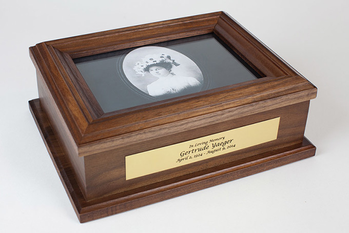 Personalized Memorial Box in Walnut Wood