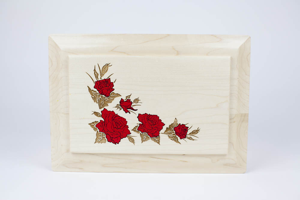 Flower Inlay Memorial Urn for Ashes