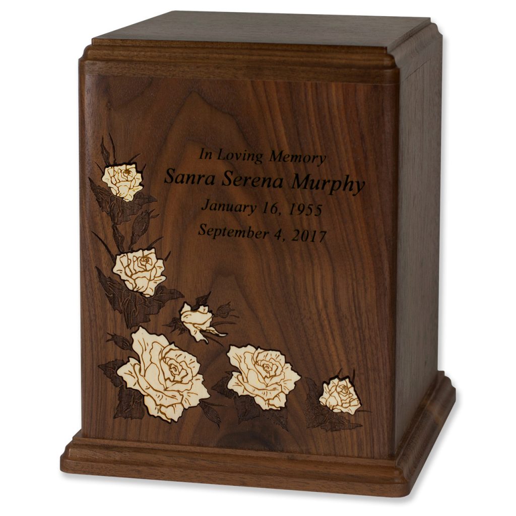 Inlay Art Floral Cremation Urns