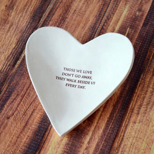 Hand made ceramic heart sympathy gift bowl