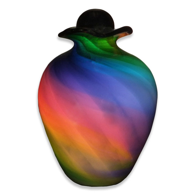 Rainbow Cremation Urn in Hand Blown Glass