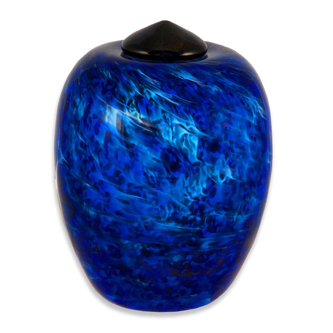 Classic Glass Cremation Urn in Water Colors