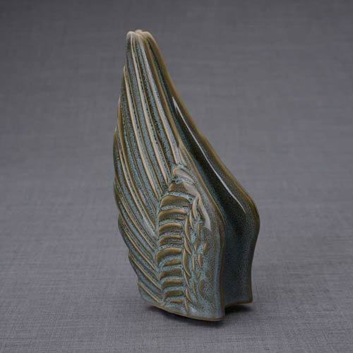 Green Cremation Urns - Small Angel Wings Sculpture