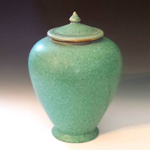 Ceramic Green Cremation Urn for Ashes