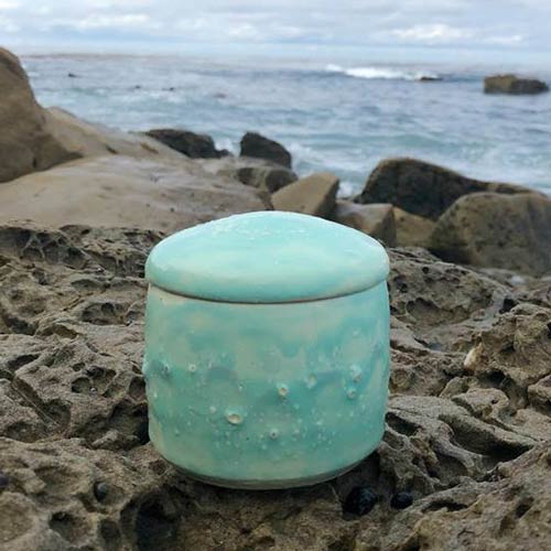 Green Cremation Urns - Sea Foam Green