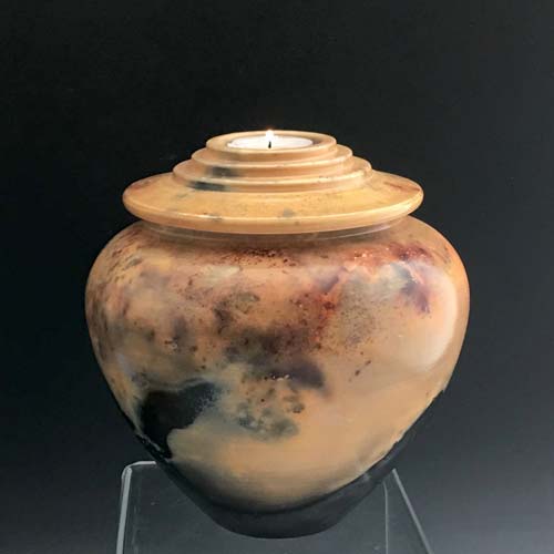 Handcrafted Raku Ceramic Tealight Cremation Urn