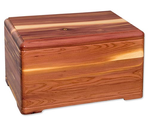 Wooden Cremation Urns Made in the USA - Solid Cedar Urn