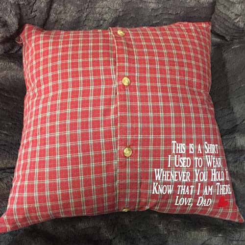 Make a pillow from a loved one's favorite shirt