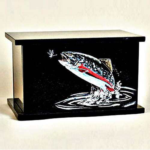 Black Granite Fish Cremation Urn