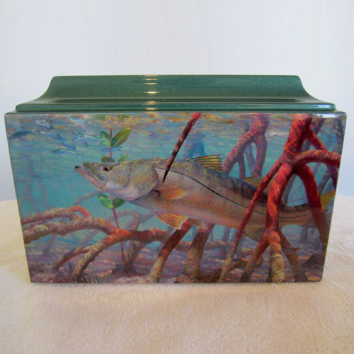 Colorful fish art memorial urns for ashes