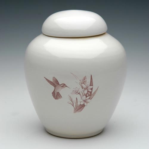 Hummingbird Ceramic Urn
