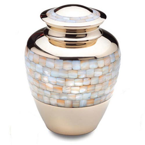 Mother of Pearl Brass Cremation Urn