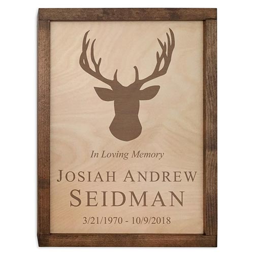 Wall Mounted Wood Cremation Urn Plaque - Includes Personalization