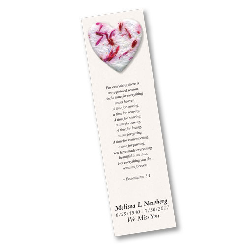 Seed Paper Bookmarks - Memorial Service Favors