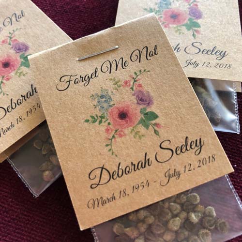 Forget Me Not Seed Packet Funeral Favors