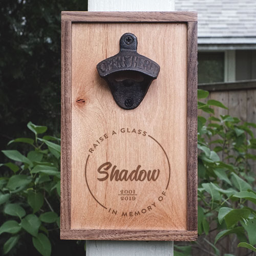 Personalized Pet Memorial Wall Mounted Bottle Opener