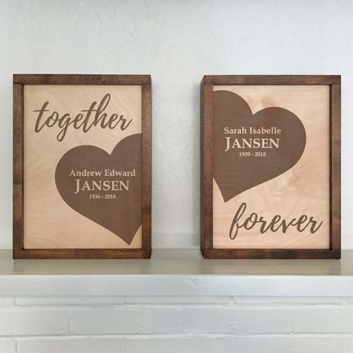 Wall-Mounted Memorial Plaque Urns for Couples