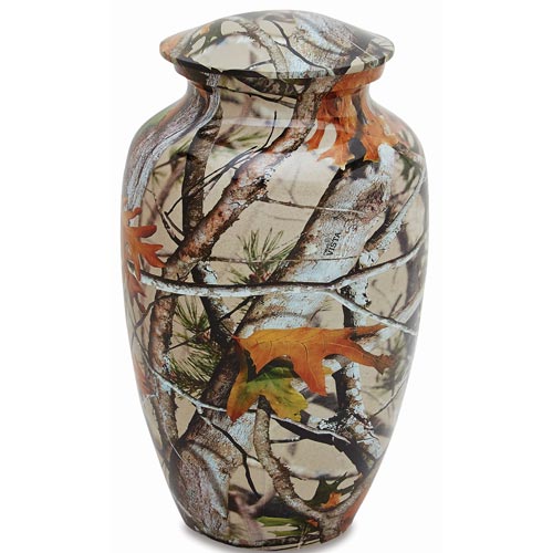 Metal Urn with Hunting Theme