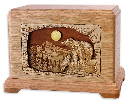 Bear Hunting Cremation Urn