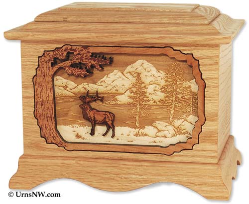 Elk Hunting Cremation Urn