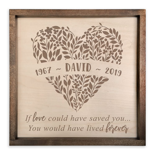 Handcrafted Wooden Memorial Plaque for Men