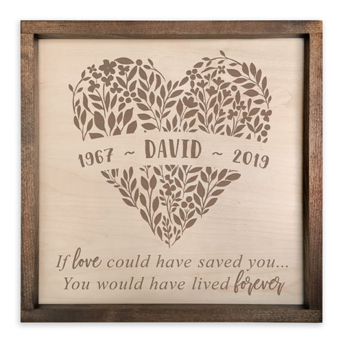 Handcrafted Wooden Memorial Plaque for Men