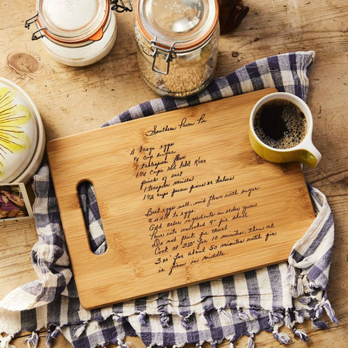 Handwriting Recipe Cutting Board Memorial